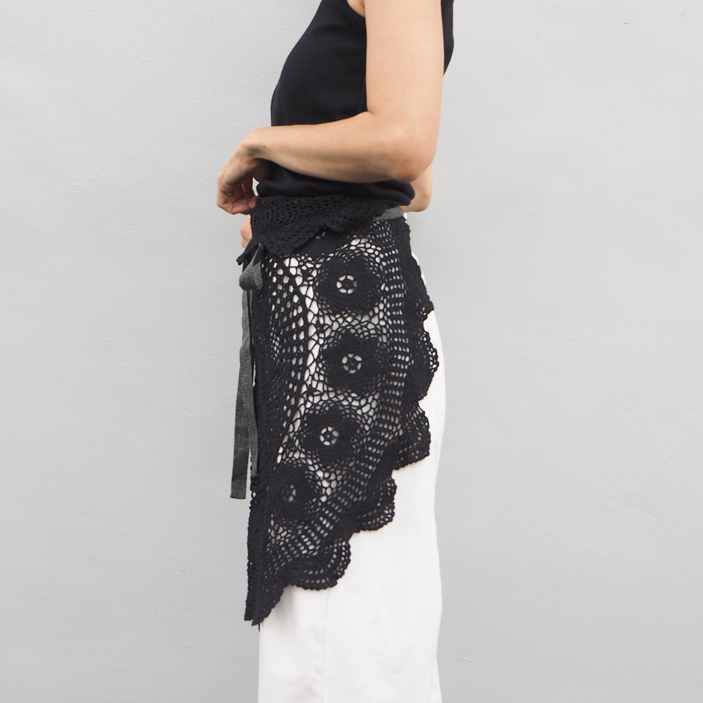 Vintage Lace Wrap Skirt _ Black 27