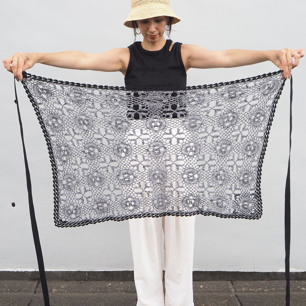 Vintage Lace Wrap Skirt _ Black 28
