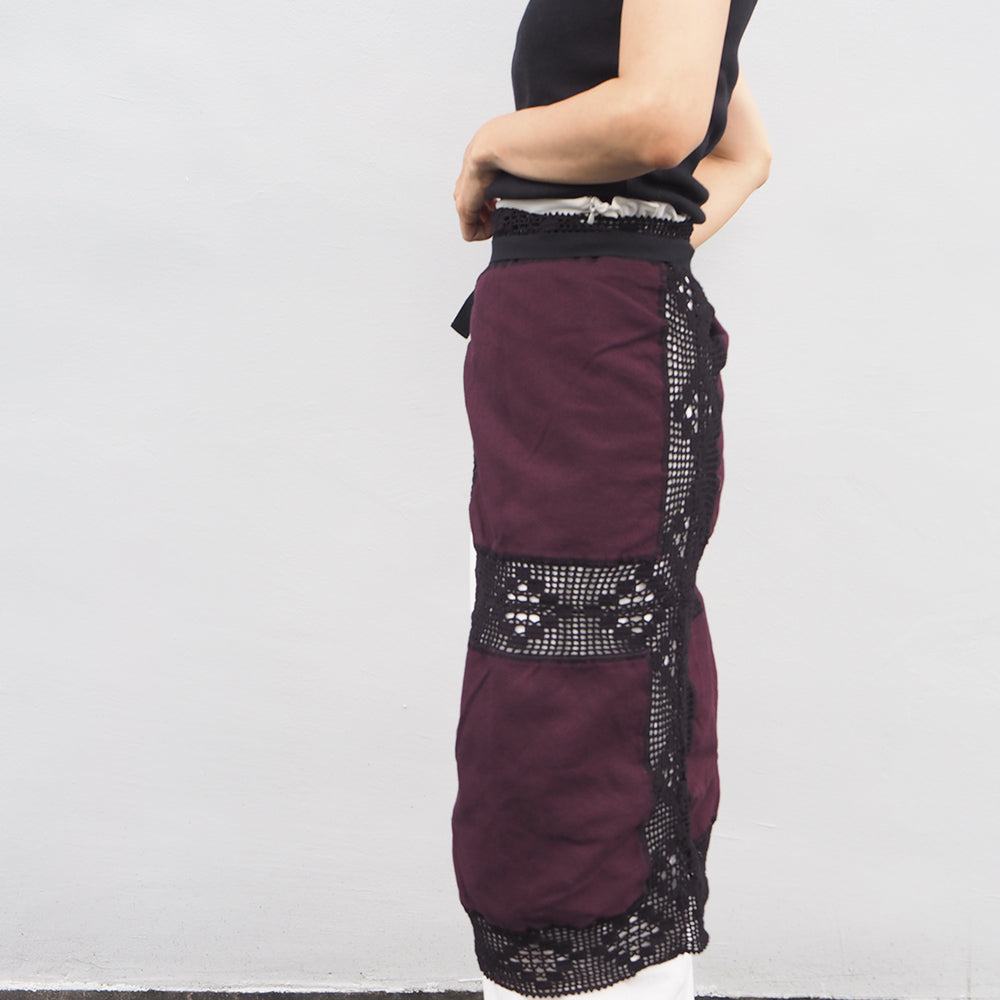 Vintage Lace Wrap Skirt _ Black 29