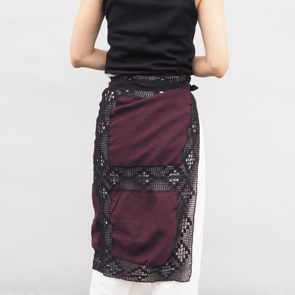Vintage Lace Wrap Skirt _ Black 29