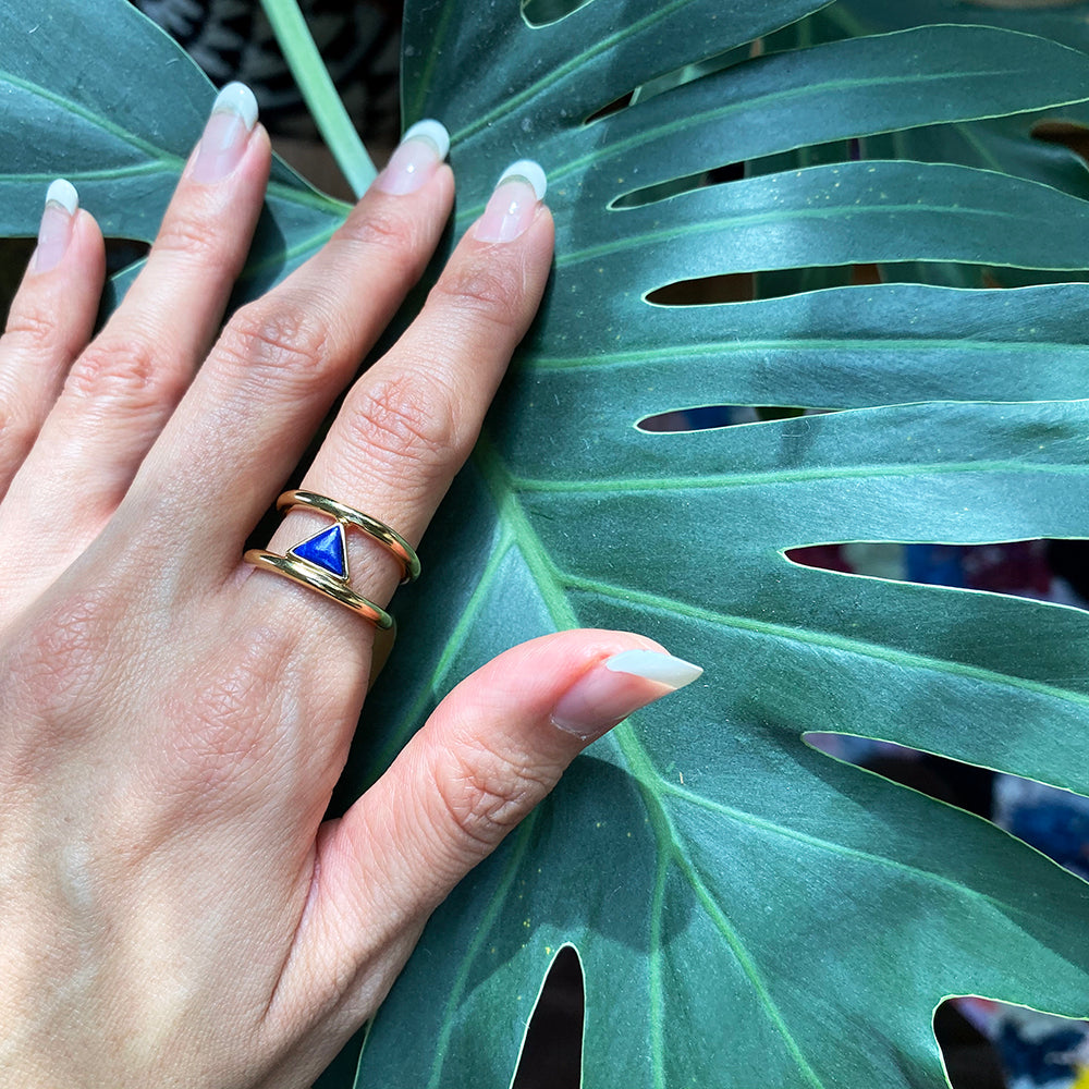 Triangle Lapislazuli Ring