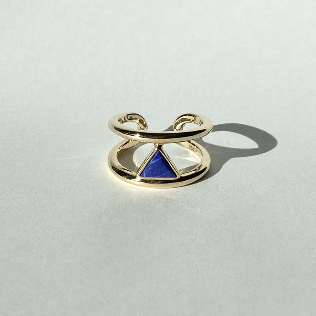 Triangle Lapislazuli Ring