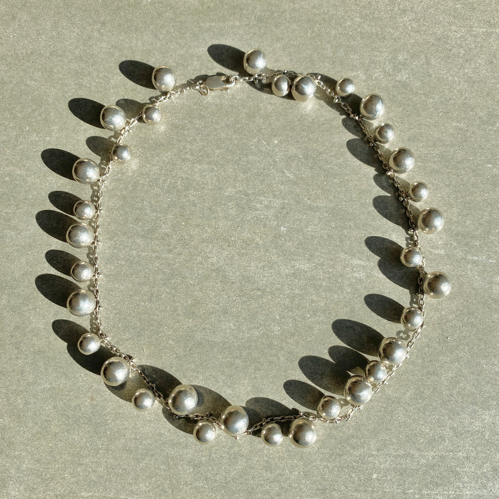 Vintage Silver Ball Necklace