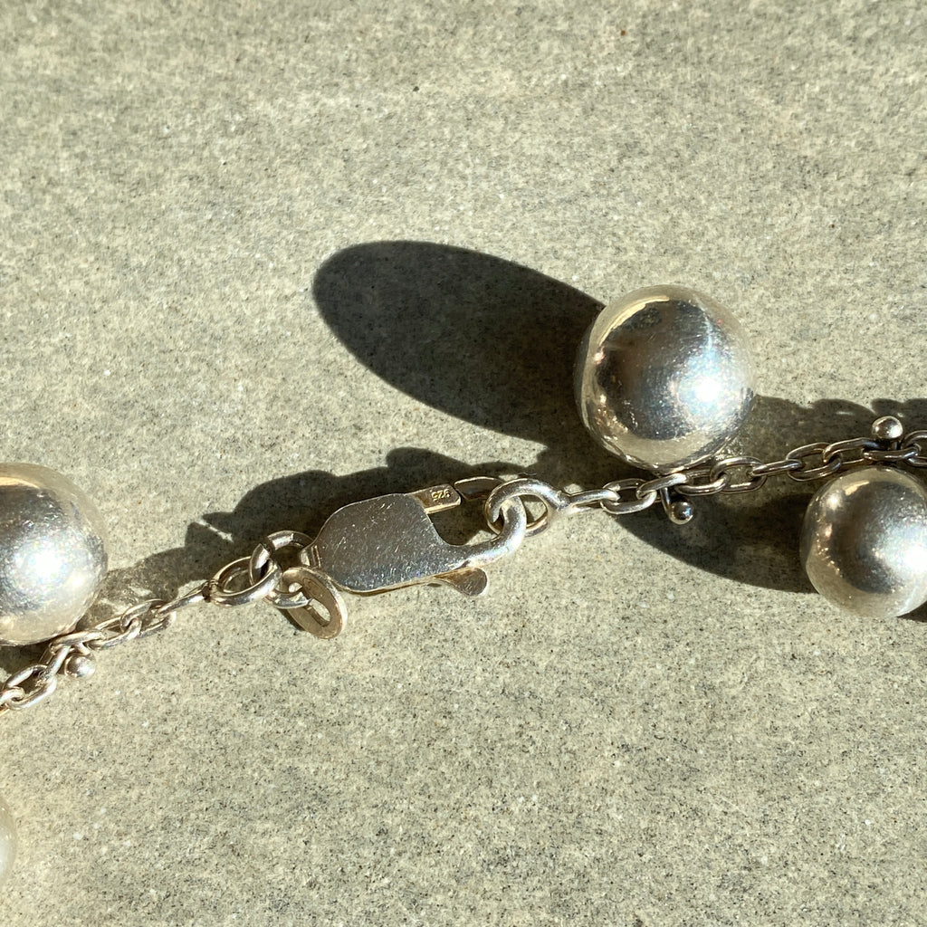 Vintage Silver Ball Necklace