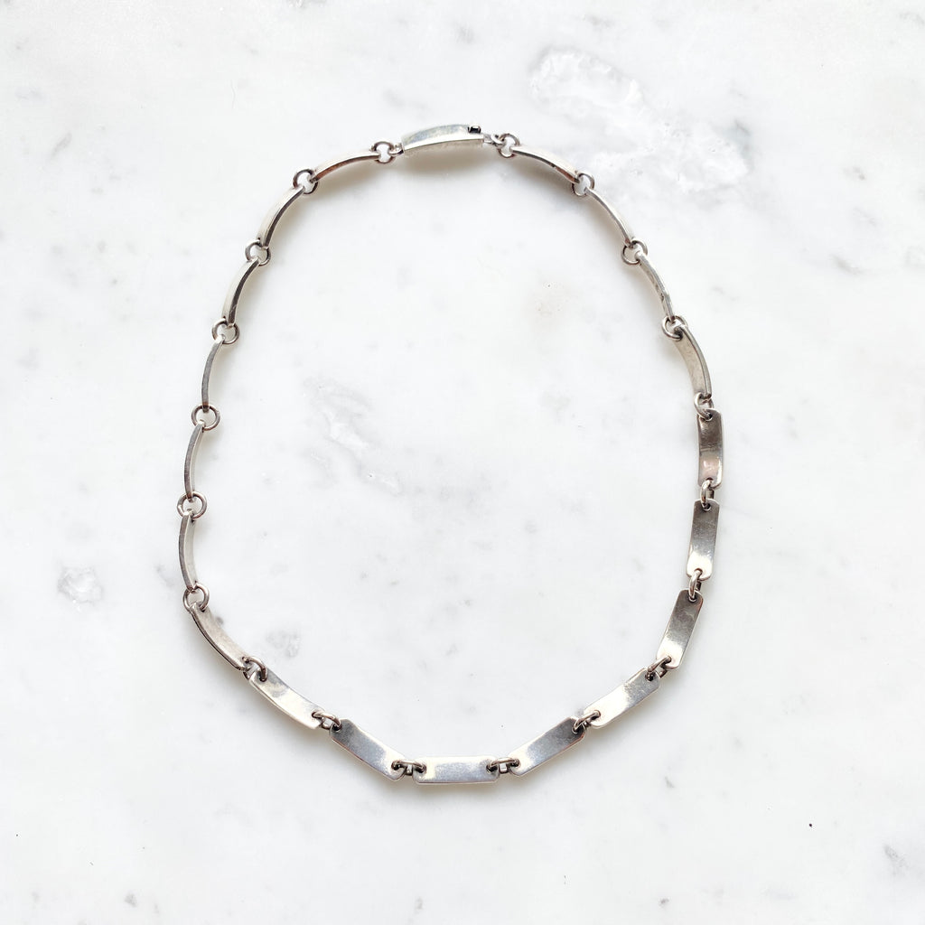 Vintage Silver Bar Necklace