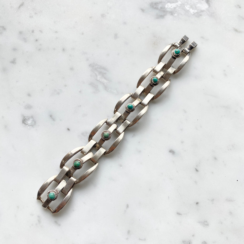 Vintage Silver Turquoise Bangle