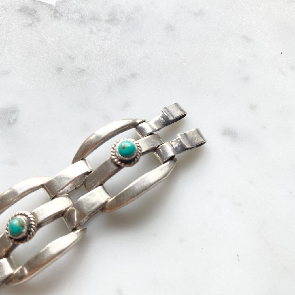 Vintage Silver Turquoise Bangle