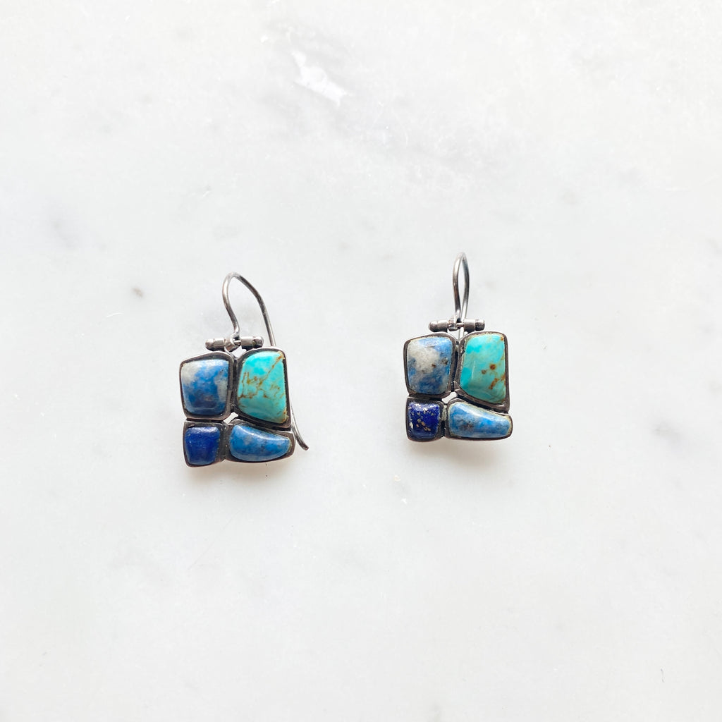 Vintage Silver &amp; Turquoise Earrings