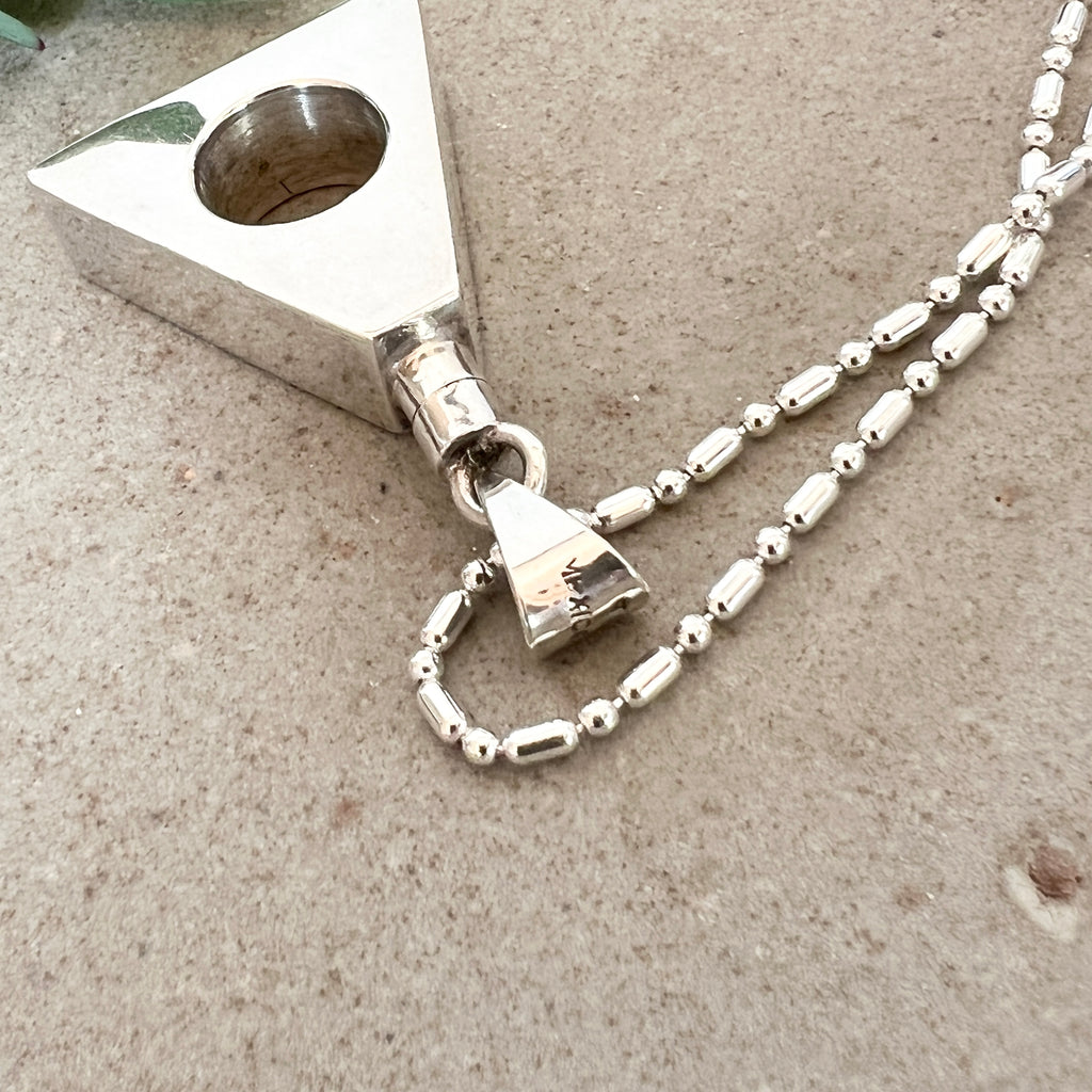 Vintage Silver Triangle Perfume Bottle Necklace