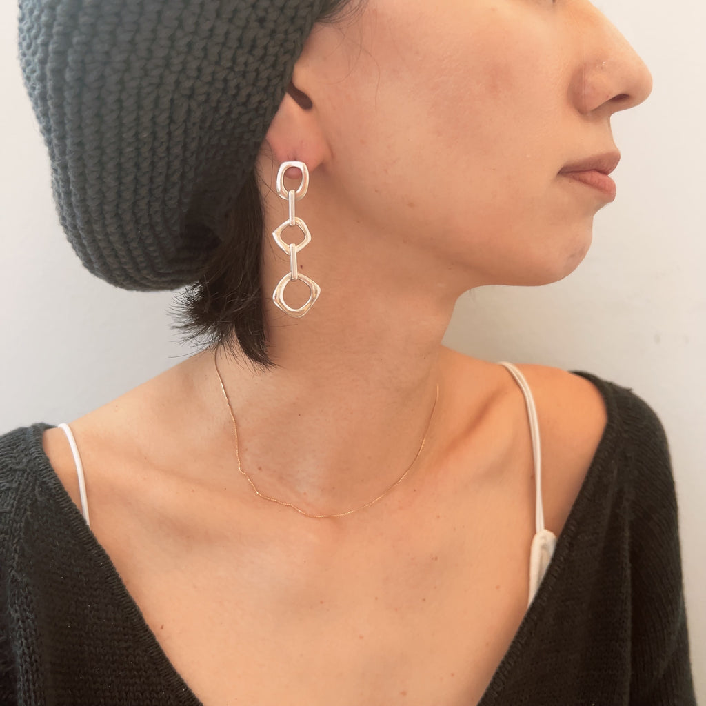 Vintage Silver Swing Square Earring