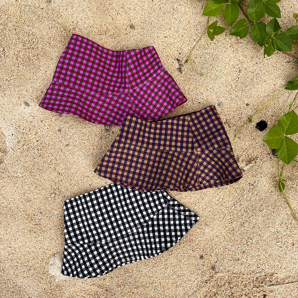 Gingham Visor Hat